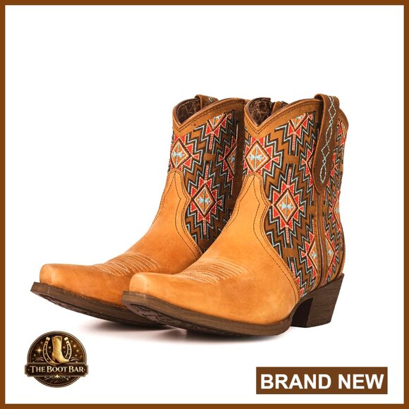 Genuine Leather Cowboy Booties Low Chunky Heel Pointed Toe Western Ankle Boots